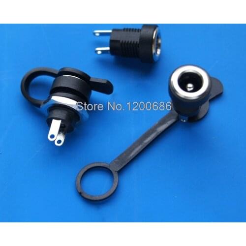 5.5x2.1mm 5.5*2.1mm DC Power Jack DC Connector Panel Mounting 5.5-2.1 with Waterproof Cap