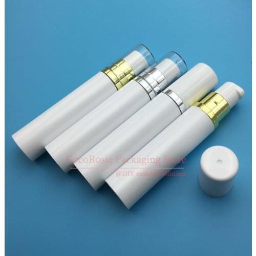 50 pieces/lot) 10ml Airless bottle Plastic mini Empty Airless Pump bottles Vacuum Bottle Sample White Pump Bottle