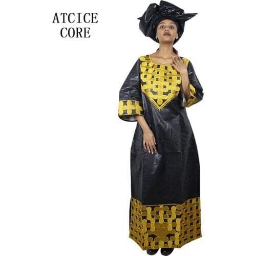 African dresses for women 2018 new fashion traditional free shipping african bazin riche embroidery design long dress W018