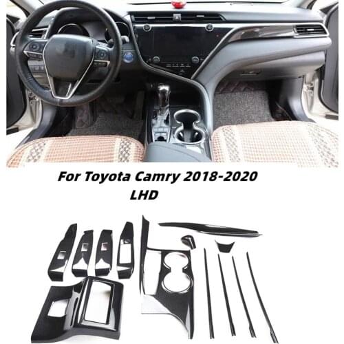 For Toyota Camry 2018-2020 Accessories Interior Decoration Panel Center Console Gears Steering Wheel Protector Car Sticker ABS