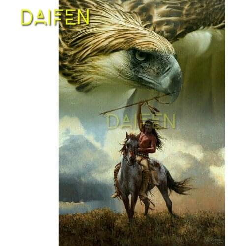 DIY 3D Diamond mosaic unicorn Full Round Diamond embroidery Cross stitch eagle and horse Full Square Diamond painting Indians