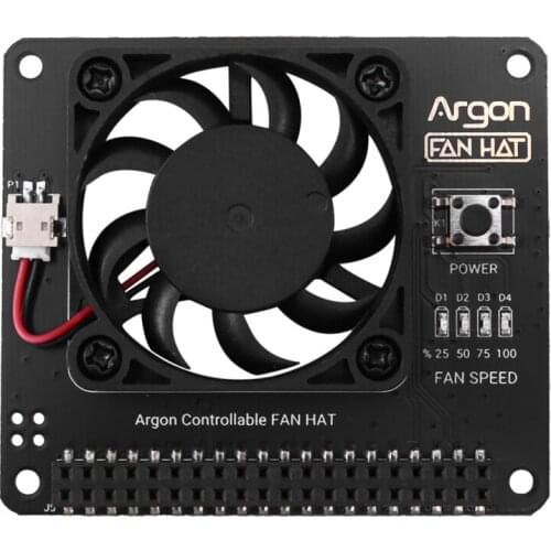 Argon Fan HAT for Raspberry Pi 4/ 3 Cooling Fan with Software Adjustable Speed / 40mm Big Fan for Raspberry Pi4