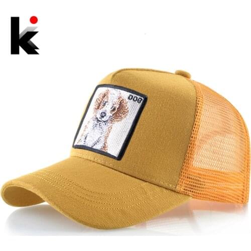 Mesh Baseball Caps With Lovely Dog Embroidery Patch Womens Snapback Hat Summer Visor Cap Men Outdoor Casual Hip Hop Casquette
