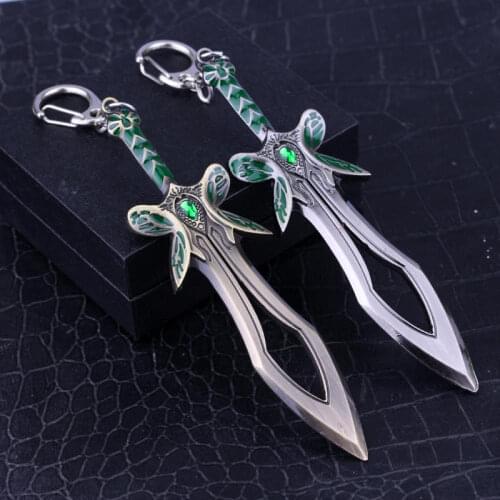 MQCHUN DOTA2 Butterfly Sword Weapon Figure Keyring Keychain Accessory Cosplay Toy Metal Key Chain Hot Game Jewelry Dota Key Ring