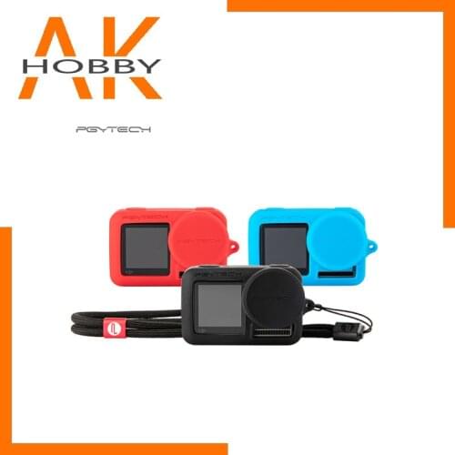 PGYTECH Genuine Silicone Rubber Case Protective Lens Cover Lens Cap Hood with Lanyard for DJI OSMO Action Camera Accessories