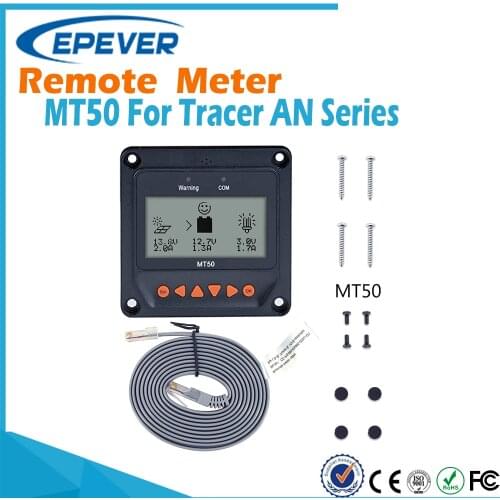 Remote Meter MT-50 For EPever EPsolar MPPT Solar Charge Controller Tracer-AN Series With LCD Real-time Display Data And Status