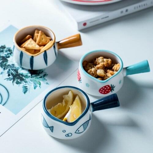 Ceramic Small Milk Cup With Handle Japanese Milk frothing Jugs Coffee Sugar Milk Pot Strawberry Floral Pattern Kitchen Tableware