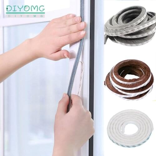 Door Window Sealing Strip Self-adhesive Wind-proof Brush Strip Tape Sound Insulation Strip Protector Gasket Excluder 1/3/5/10M
