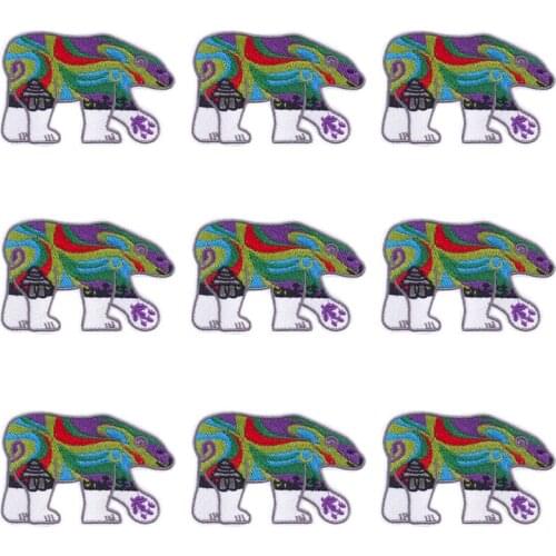 10Pcs/Set Colorful Animals Bear Patches For Clothing Iron On Embroidered Patches For Clothes Appliques For DIY T-shirt Badges