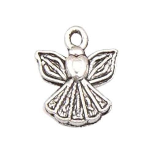 150pcs Tibetan Silver Alloy Angel Charm Pendants 13x12mm k01095
