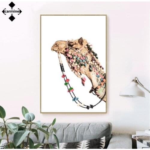 Desert Animal Camel Printing Poster Boho Decor Black White Canvas Picture Wall Art Painting Moroccan Bedroom No Frame Decoration
