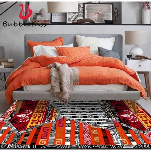 Bubble Kiss European Ethnic Style Orange Red Abstract Pattern Carpets for Living Room Home Customize Bedroom Decor Rugs Soft Mat