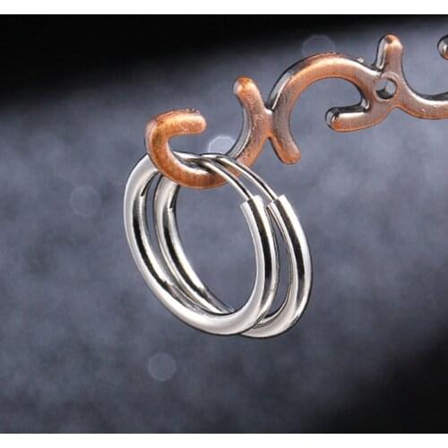 1 Pair Fashion Stainless Steel Piercing Earrings Gold/Silver Color Round Circle Stud Earrings for Women /Girl Punk Jewelry Gift