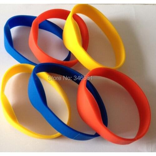 6 pcs/lot) 13.56MHz RFID Bracelet Silicone Wristband Watch Cards ISO14443A NFC F08 1K Access Key Card 65mm