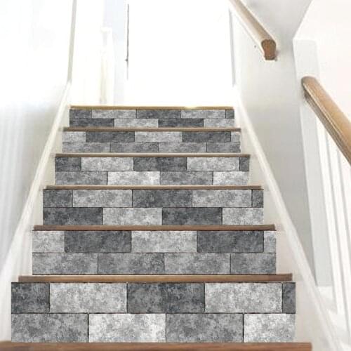Yooap New Staircase Sticker Simulation Brick Pattern 3D Decorative Step Sticker Floor Sticker Self-adhesive Wall Sticker
