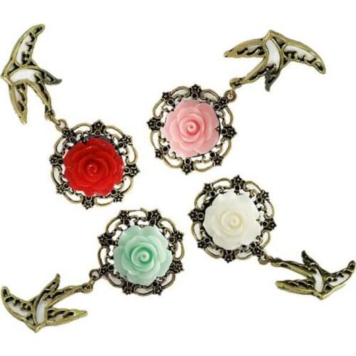 1 Pc Vintage Acylic Ear Gauges Plugs With Sallow Pendant 6-20mm Anti-Allergy Ear Tunnels Gauges Ears Piercing Body Jewelry