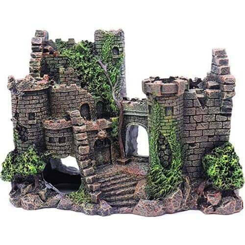 Castle Aquarium Decoration Fish Tank Ornaments and Moss Applicable to Treasure