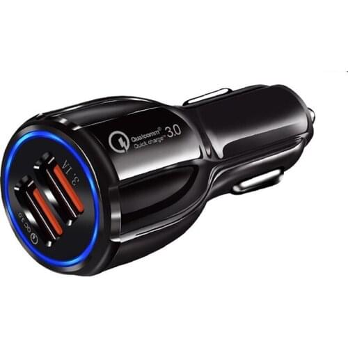 50pcs 3.1A Car Charger Quick Charge 3.0 Universal Dual USB Fast Charging QC For iPhone Samsung Xiaomi Mobile Phone In Car