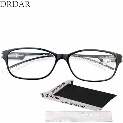 DRDAR Womens Reading mirror 9303 square Frame HD Anti-fatigue Men Reading Glasses Black / red / brown