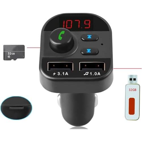 1PC Bluetooth Car FM Transmitter MP3 Player Hands Free Radio Adapter USB Charger Car Accessories Top Quality