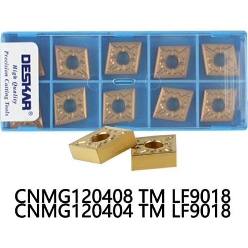 10PCS DESKAR CNMG120404 TM LF9018 CNMG120408 TM LF9018 Turning Tools Lathe Carbide inserts for stainless steel