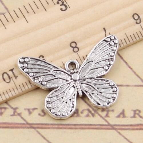 10pcs Charms butterfly 20x30mm Tibetan Silver Color Pendants Antique Jewelry Making DIY Handmade Craft