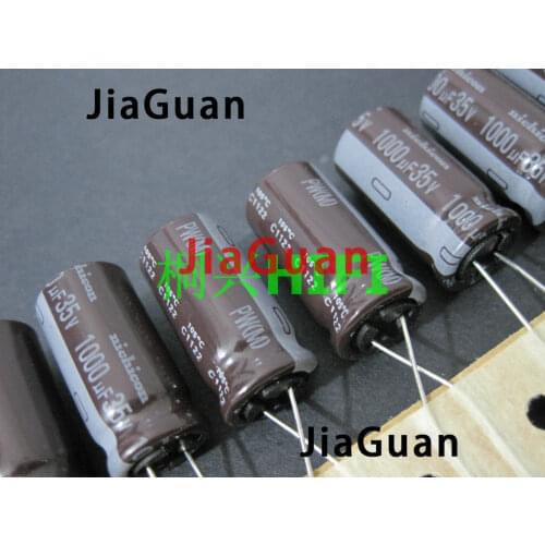 20PCS NEW NICHICON PW 35V1000UF 12.5X25MM electrolytic capacitor 35V 1000UF High frequency long life pw 1000uF/35V