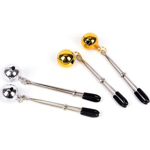 2020 1 Pair Small Bell Metal Sexy Breast Nipple Clamps Clips Adult Game Fetish Flirting Teasing Sex Toys for Couples