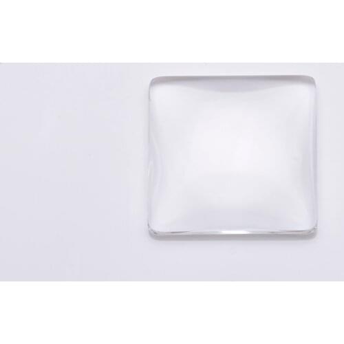 25MM/1 Inch Square Flat Back clear Crystal Glass Cabochon For DIY Blank Pendant