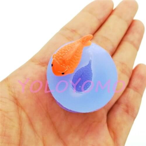 D843YL 3D Fish Silicone Mold Fondant Cake Decoration Craft Candy Chocolate Resin Art Earrings Necklace Pendant 21.4mm x 11.5mm