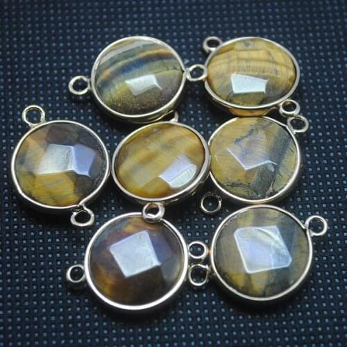 5pcs nature gem stone assorted stone connectors or as spacer beads for bracelets round shape faceted stone 18mm opal glass