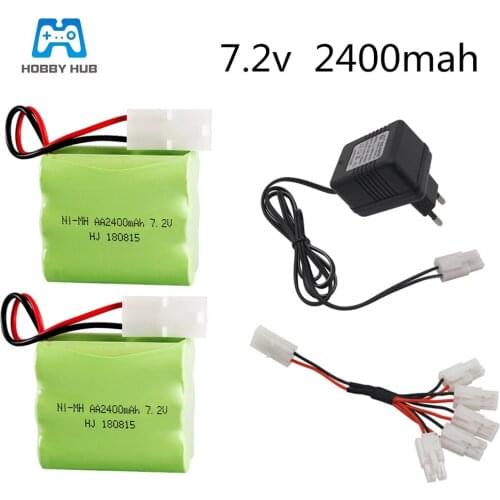 7.2v 2400mah NI-MH Battery group for RC car ship robot lighting High capacity electric toy nimh battery with charger and cable