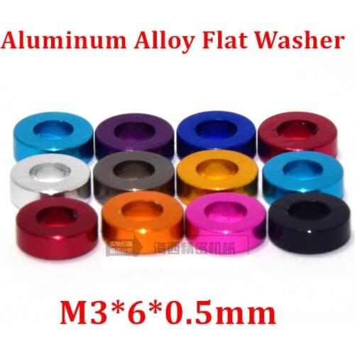 50pcs M3*6*0.5mm Aluminum flat washer for RC Model Part Aluminum countersunk Gasket Washer meson anodized colorful