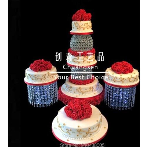 Bling acrylic wedding cake stand,perfect cake stand centerpiece with hanging bead , new style cake holder for holiday party