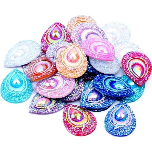 Drop Shape 18x25mm Big Strass 20g About 26pcs Resin Rhinestones Flat Back For Crafts Scrapbooking DIY Clothes Shoes Dec