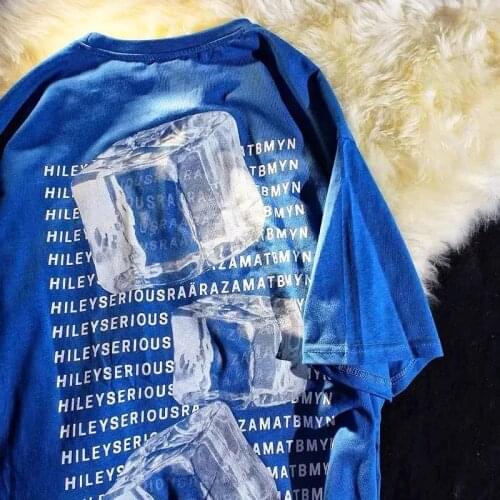 Pure Cotton t shirt apparel Couple Casual clothes Loose Short Sleeve women Ice Cube Print crop top oversized T-Shirt y2k Shirts