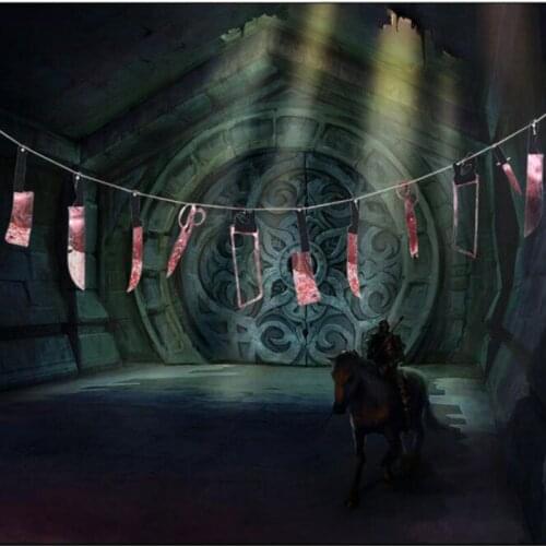 Tricky Toys For Kids Plastic Fake Knife With Blood Through Head Scary Halloween Decoration Props Accessories For Party 5z