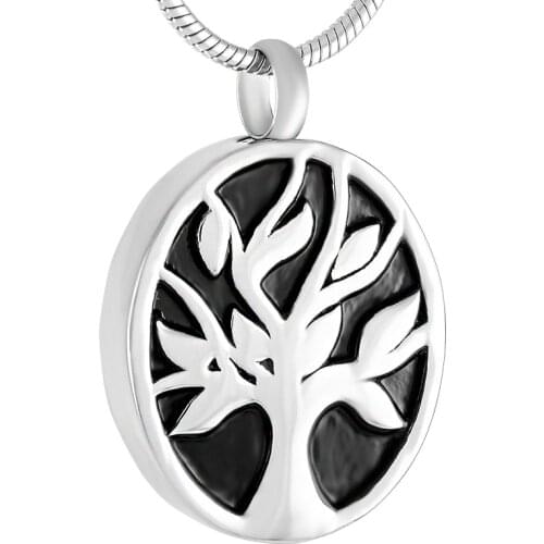 IJD9421 Women/Men Oval Shape Memorial Urn Pendant Tree Of Life Stainless Steel Cremation Keepsake jewelry for ashes of loved one
