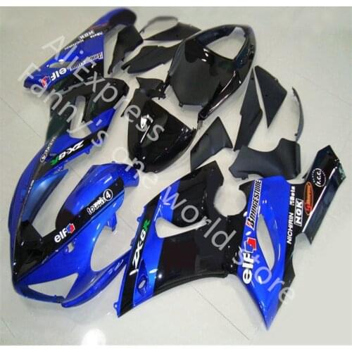 Custom fairings kit for KAWASAKI Ninja 2005 2006 ZX6R fairing kits ZX 6R 636 05 06 blue black motorcycles parts