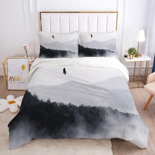 Modern Style Bedding Sets Bed Linens Duvet Cover Set Quilt/Comforter/Blanket Covers Pillowcase 2,3pcs Double Size 3D Landscape