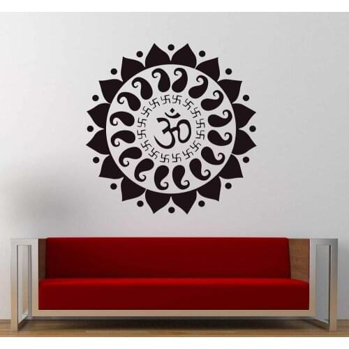 Mantra Wall Decal Bedroom Meditation Room Yoga Interior Decor Door Window Vinyl Stickers Art Removable Mural Single Color Q264