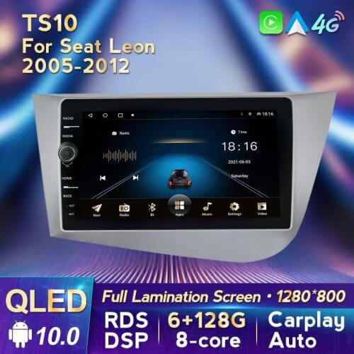 MLOVELIN Android 10 8Core QLED Screen For Seat Leon 2 MK2 2005 - 2011 Car Radio Multimedia Player Radio RDS Carplay