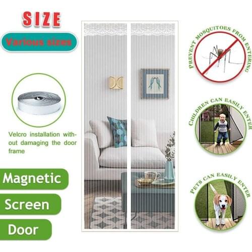 Tool-free Magnetic Mosquito Net Summer Anti Bug Fly Door Curtains Mesh Automatic Closing Door Screen Magic Mesh Kitchen Screen
