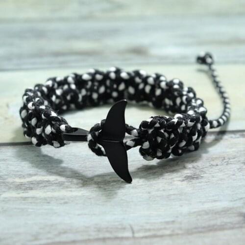 Mens Bracelet Rope 100% Cotton Handmade Adjustable Ocean Tail Animal Braslet Camping Wrap Braclet For Him Pulseras Accessories