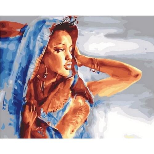 Frameless diy picture oil paintings by numbers wall decor painting on canvas for home decor 4050 my lady