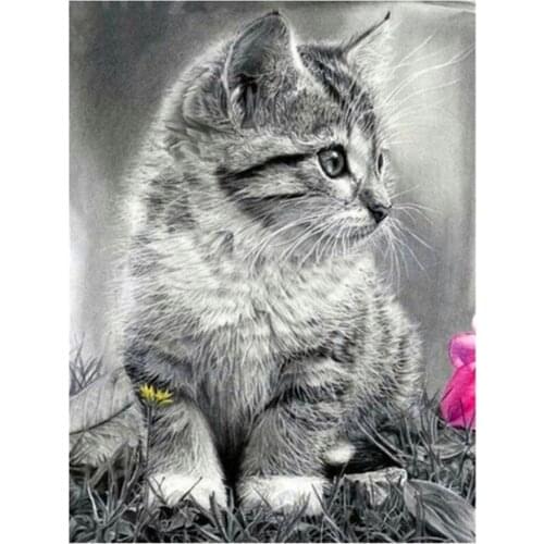 Animal Cat Landscape DIY 11CT Embroidery Cross Stitch Kits Needlework Craft Set Cotton Thread Printed Canvas Home Design