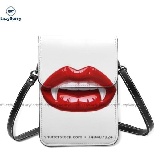 Teeth Shoulder Bag Funny Leather School Mobile Phone Bag Student Gifts Bags