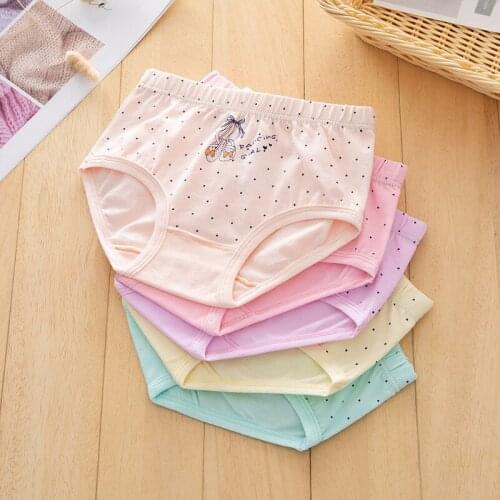 Top Fashion New Free Shipping High Quality Girls Briefs Panties Kids Cotton Dot Children Underwear 1-12years Old 5pcs/lot