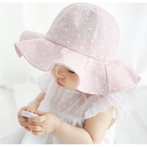 Cute Baby Sun Hat Children Floral Print Panama Cap Summer Outdoor Baby Girl Bucket Hat Kids Beach Brim Hat