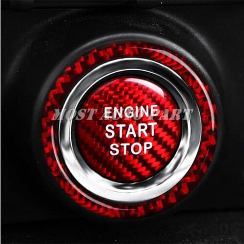 Carbon Fiber Console Engine Start Stop Button Cover For Subaru BRZ 2012-2019 Red/Black Car accesories interior Car decoration